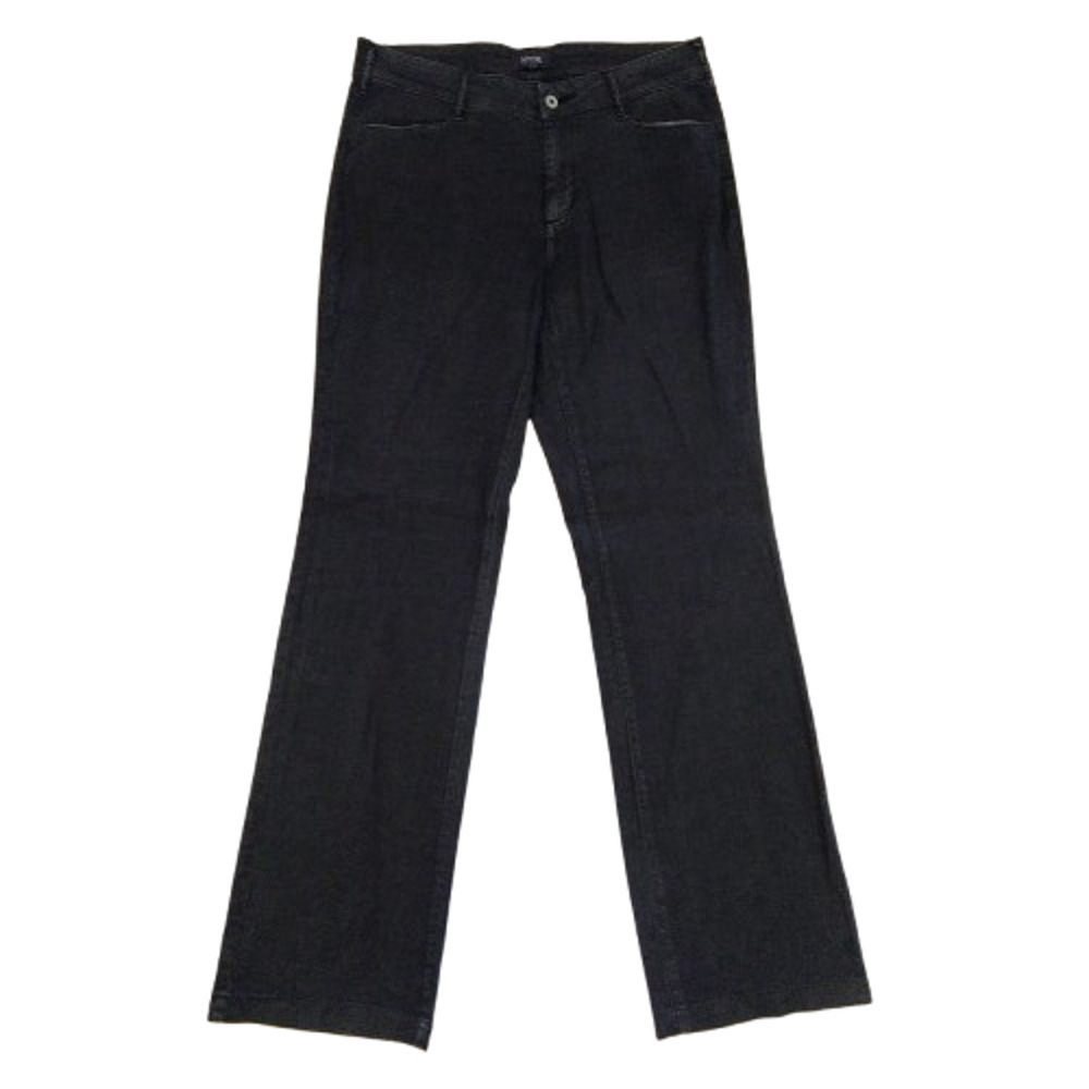 NYDJ Straight Leg High Waist Pants Size 6 Charcoal Gray Linen Blend Stretch Slim